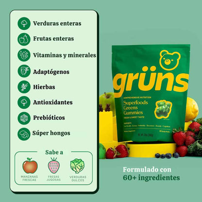 SuperGreens Gummies™ – Nutrientes diarios para energía, digestión e inmunidad